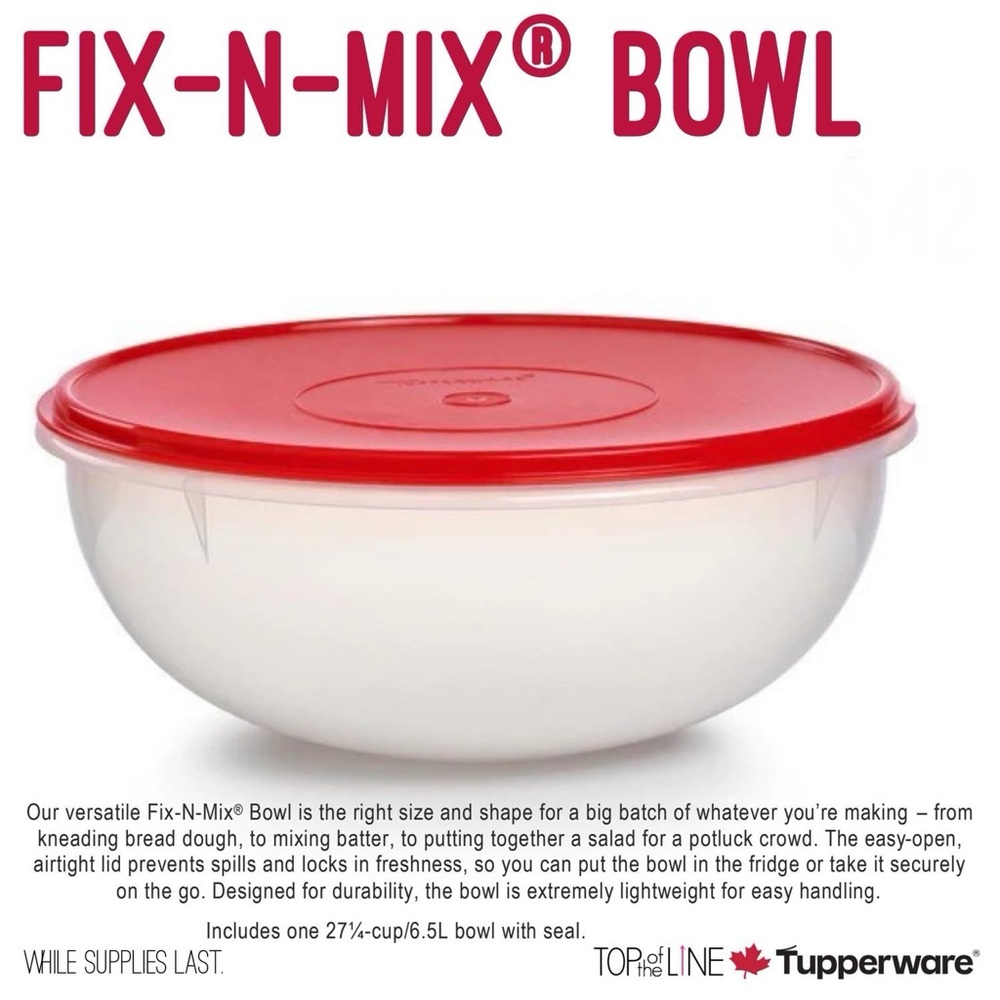 Tupperware fix n mix bowl